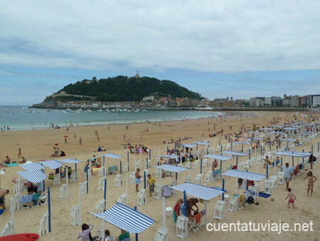 Playa de Ondarreta y Monte Urgull, Donostia-San Sebastián.